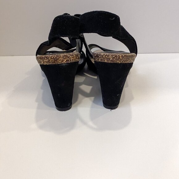 Aubrey Lynn Pennie Wedge Suede Slingback Sandal - Size 8 - Picture 13 of 13